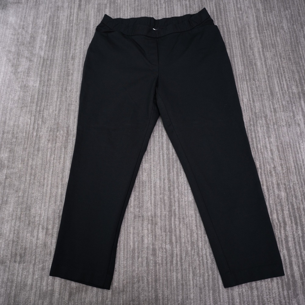 J. Jill Slim Leg Pants Womens L Petite Black Rayon Blend Ponte Knit Pull On
